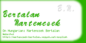 bertalan martencsek business card